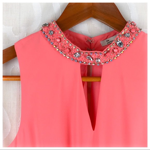 *CLEARANCE* Coral Jewel Embelished Romper - Picture 4 of 8